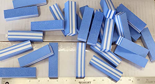 קוריאנית תוצרת מלטש לבן כחול 4-כיוונים 100/100 בלוק חיץ ציפורניים חצץ [50 ספירות]